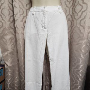 Anne Klein Sport Stretch White Cotton/Spandex Cropped Size 6